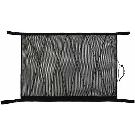 Ahlsen Rangement de Plafond de Voiture Poche Filet de Toit IntéRieur Sac de Filet de Cargaison Coffre de Voiture Pochette de Rangement Divers Organisateur de Rangement Noir,90x65cm, (1/4)