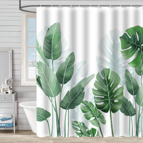 Ahlsen Rideau Douche 180x180 cm, Rideau de Douche Anti Moisissure, Imperméable Rideaux de Bain, Lavable Rideaux Douche  pour Baignoire, Salle de Bain