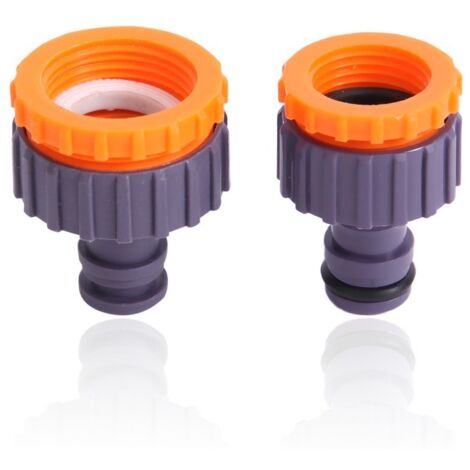 Ahlsen Plastique 3/4 '' and 1/2 '' 2in1 Nez de Robinet d'arrosage à Visser débit Tap Connector Threaded Faucet Adapter 10 Pack