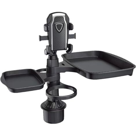 Ahlsen Extension de Tasse de Voiture, Station de Tasse pour Voiture, Plateau de Table Alimentaire 4 en 1 de Voyage, Plateau pivotant de Voiture Compact, Table Porte-gobelet Tout Usage, Rotation à 360 (1/5)
