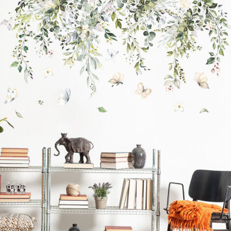 Autocollants Muraux Déco Plantes Et Chats - Grand Format, Amovible Sans Trace - Pour Chambre, Salon, Bureau - DIY Déco