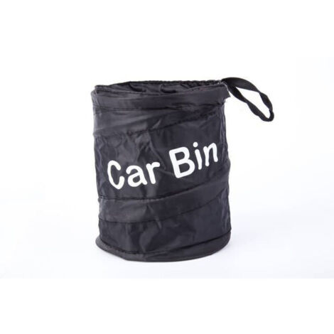 Ahlsen Portable Poubelle Voiture, Universel Poubelle étanche Voiture Interieur, Sacs de Rangement Suspendu pour Stockage des Collations et Collecte des Ordures 16X16X20cm Noir, (1/4)