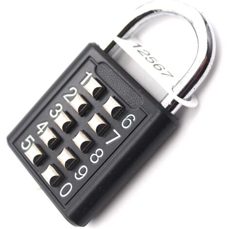 Ahlsen 10-Digit Cadenas à combinaison Serrure Combinée, Métal étanche - Noir Anti-vol Bouton Cadenas