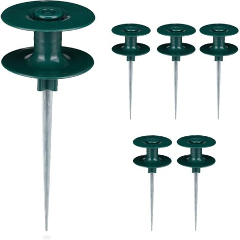 Ahlsen Support pour Le Tuyau d'arrosage, en Lot de 6, Forme Pointue, Plastique, H x D : 23,8 x 9,3 cm, Vert (1/5)