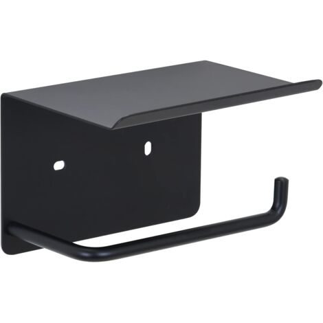 Ahlsen Porte Papier Toilette avec Tablette Adhesif, Support Papier Rouleau sans Percage Acier INOX , Derouleur Papier Toilette Auto-adhésive Mural (1/5)