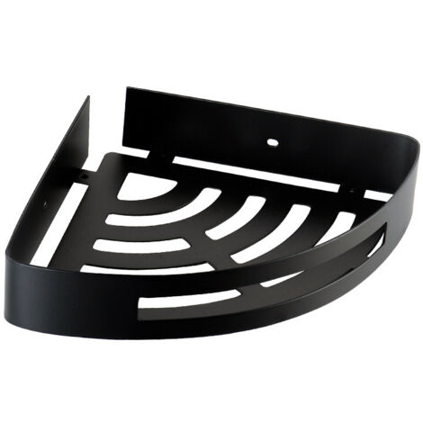 Ahlsen Caddie de douche large et angulaire en acier inoxydable brossé (noir) (1/5)
