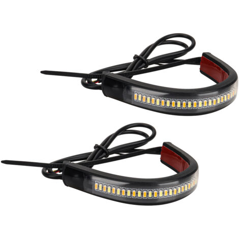 AHLSEN Clignotant moto, Moto coulant ambre LED fourche clignotant bande lumineuse barre de lampe (1/4)