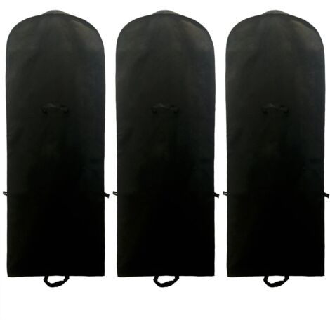Ahlsen [Jeu de 3] 180 cm Housse de Protection Respirante pour Vêtements Longs et Robes de Mariée, pour Robes, Costumes, Manteaux, Vestes etc,  Noir