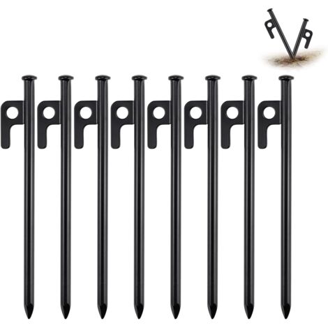 Lot De 10 Piquets De Tente En Plastique ABS Phosphorescent - Vis Filetées 20 Cm Pour Herbe, Sable Et Terre - Idéal Camping Et Plage