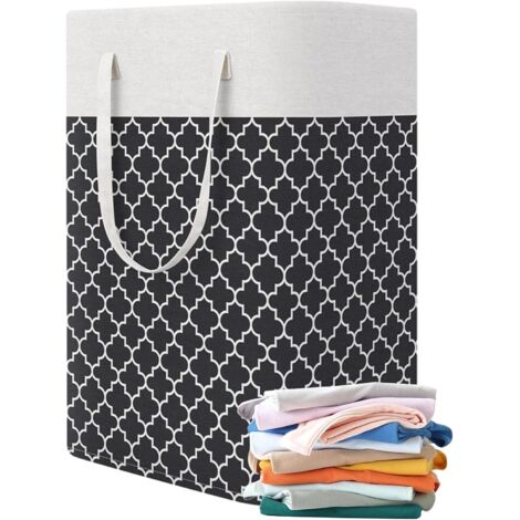 Ahlsen Panier De Rangement pour Vêtements s, 75L Grand Organiser Paniers pour Vêtements Stockage, Pliage Grande Capacité Corbeilles à Linge, Panier à Linge Autoportant avec Poignée (1/5)