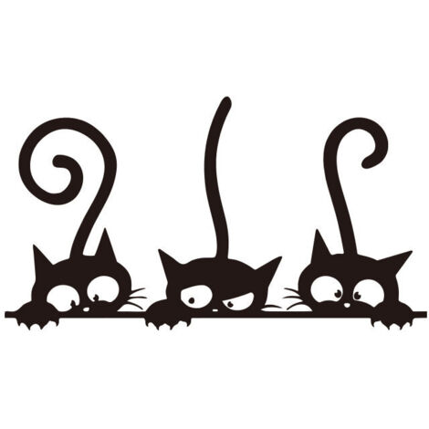 Ahlsen Un lot de Stickers Muraux Thème Animal chat Mignon Décor Autocollants Chat pour la Décoration de salon cusine Chambre des Enfants (1/5)