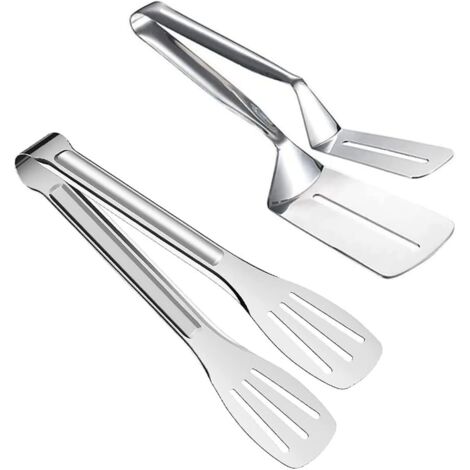 Ahlsen Pince Barbecue, 2Pièces Pinces à Steak, Pinces de Cuisson en Acier Inoxydabl, pince cuisine inox, Pinces à Salade, Pince à Saucisses, pour Barbecue Pain, Viandes, Pizza, Poisson, Steak (1/3)