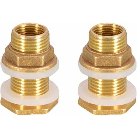 Ahlsen 2 PièCes Passe-Fils à Eau 4,2 Cm 1/2 Connecteur D'Eau En Laiton Pour Robinet/Robinet Baril/RéServoirs D'Eau De Pluie (1/5)