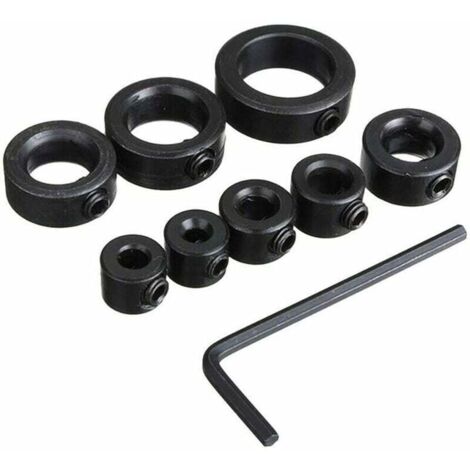 Ahlsen Butée de Profondeur, Butées de Profondeur de Forage, Colliers D'arrêt de Profondeur, 8 pcs Butée de Profondeur Colliers, Anneau Positionneur avec clé Hexagonale, 3-16 mm (1/5)