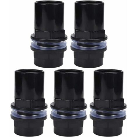 Ahlsen Connecteur de Tuyau d'eau D'aquarium Joint PVC Tube Droit Connecteur Réservoirs de Poissons Accessoires pour Aquarium Réservoir de Poissons 5 Pièces (32mm), (1/5)