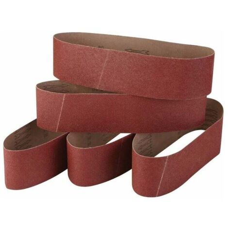 Ahlsen Jeu de 5 bandes abrasives en corindon fin 100 x 915 mm granulométrie 60/80/120/240/320
