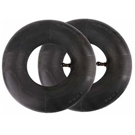 Ahlsen – Lot de 2 chambres à air 4.10/3.50-4' – Gonflables en caoutchouc noir – Valve coudée TR87 – Pour chariots à main et tondeuses
