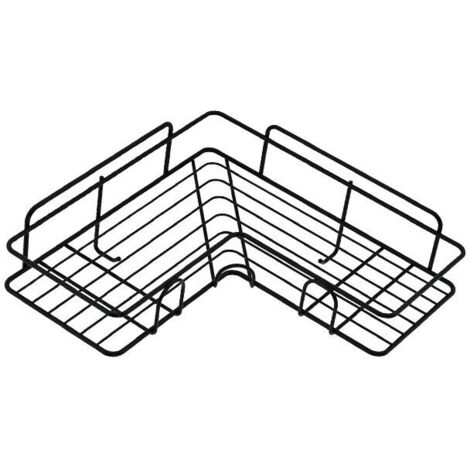 Ahlsen Étagère Angle Douche Sans Percage, Etagere Salle de Bain, Porte Savon Douche Inox Pour Salle de Bain, Cuisine Rangement (Noir)une pièce,