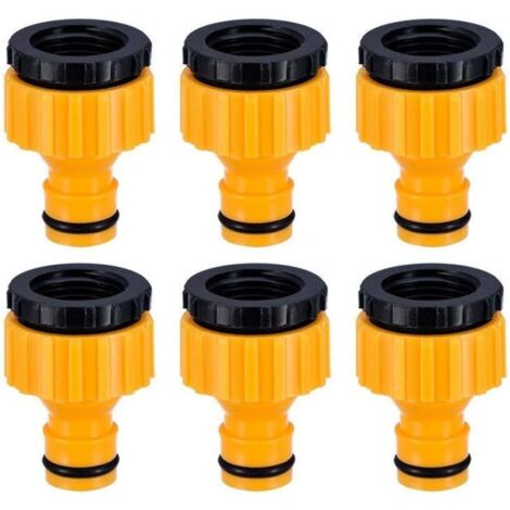 Ahlsen Plastique 3 / 4 "et 1 / 2" robinet fileté buse débit robinet connecteur adaptateur de robinet fileté pack de 6