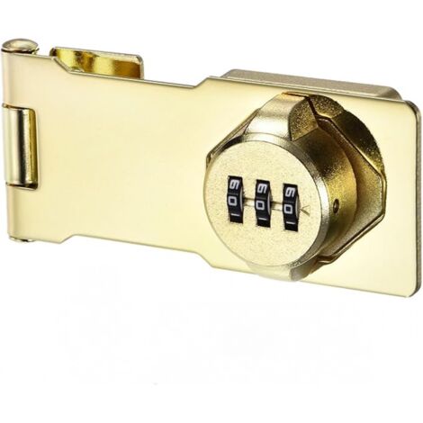 Ahlsen Ménage Armoire Mot Passe Serrure Moraillon Serrures Combinaison Loquet avec 3 Chiffre Mot Passe Sécurité Loquet Verrouillage Antivol Sans Clé Loquet Verrouillage (Or)