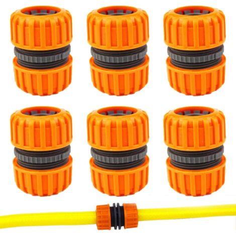 AHLSEN Raccord de réparation de tuyau 6 pièces, deux raccords d'extension et une douille fixe pour tuyaux d'arrosage (1/5)