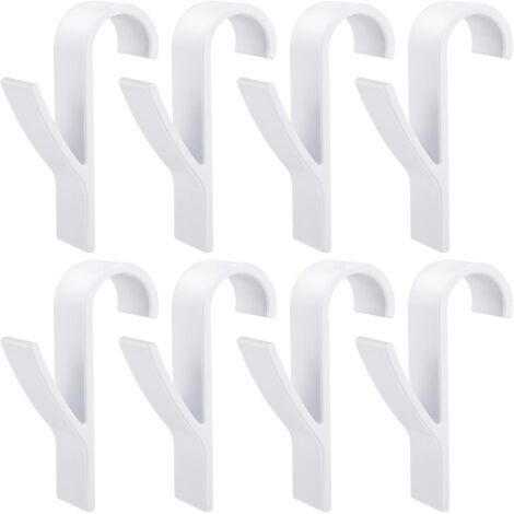 Ahlsen 8 pièces Crochet Radiateur, Crochet radiateur sèche serviette, Crochet pour Radiateurs plastique Blanc, Patères Radiateur de Salle de Bain