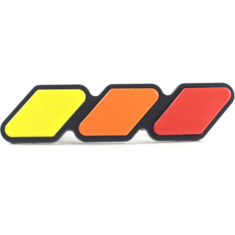 Ahlsen Insigne De Calandre De Capot Avant, Tricolore Autocollant Emblème Accessoires De Réaménagement Spécialisés Adaptés, Grille Avant Emblème Tricolore Montage  (Rrouge) (1/4)