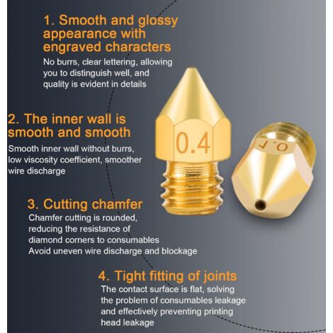 Testa Ugello Stampante 3D 0,6 Mm M7 Filo Per Stampa Estrusore MK10 1,75 - Foto 5