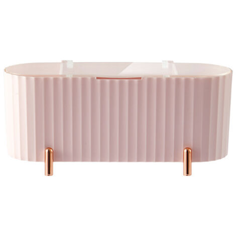 Ahlsen Boîte Coton Tige, Plastique Distributeur Coton Tige avec Couvercle, 3 Compartiments Rangement Coton Démaquillant Organisateur Pour Swabs Makeup Maquillage éponge Oeuf Vanité Salle de Bain (Rose (1/5)