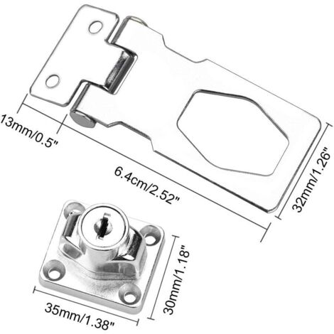 2 Cadenas à Clé Inox 2,5 Pouces – Verrou Moraillon Robuste Pour Armoire, Tiroir, Casier, Garage