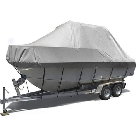 Ahlsen – Housse de bateau portable imperméable 16-18 pieds – Tissu Oxford durable – Protection totale contre intempéries – Cordon élastique de maintien - 16-18FT-V
