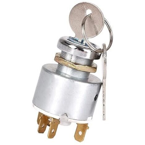 Ahlsen Commutateur D'allumage, 12V Universel de Démarrage du Moteur Commutateurs avec Clé Convient pour Motos, Tracteurs, Voitures et Bateaux (1/5)