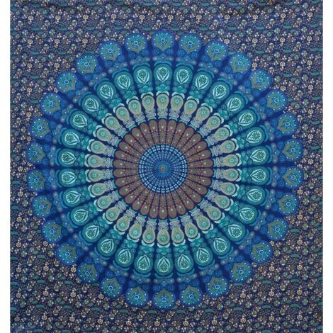 COUVRE-LIT INDIEN EN tapisserie murale mandala décor ethnique EUR 77,17 - FR