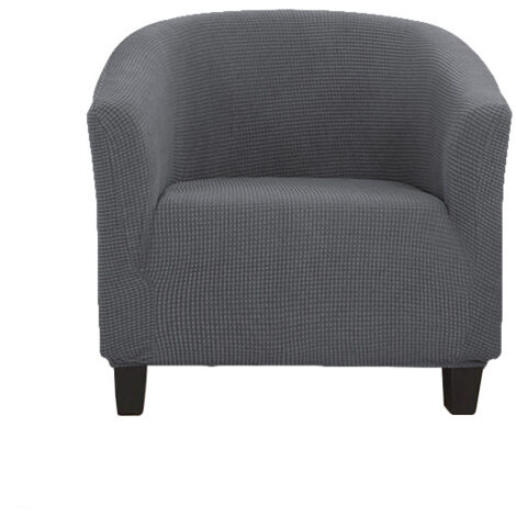 Ahlsen Housse de fauteuil extensible jacquard avec accoudoirs pour fauteuil de café, chaise de club, fauteuil de relaxation, housse extensible (gris foncé) (1/5)