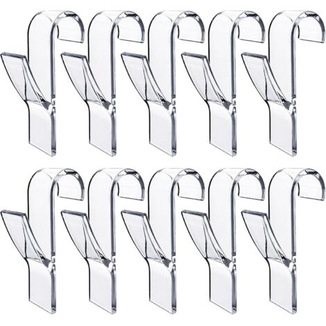 Ahlsen 10 Pièces Crochet Seche Serviette,Crochet Radiateur Seche Serviette,Peignoirs,Plastique,Pour Tous Les Radiateurs Standards,Salle De Bain Et Cuisine,Flexibles,Amovibles(Transparent) (1/4)