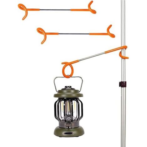 Ahlsen 3Pcs Crochet de Lanterne pour Camping, Crochets de Lampe Suspension de Poteau de Tente, Crochets Support de Lanterne en Forme de S pour Jardin, Crochet en Métal à Deux Voies (1/4)