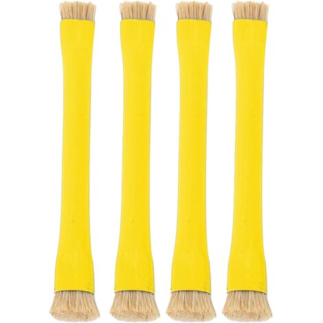 Ahlsen Brosse Antistatique, Brosse de Nettoyage de téléphone Portable à Double tête 4PCS, Poils durs, Antistatique antidérapant, poignée isolée, pour Nettoyer Les téléphones Mobiles(Jaune)
