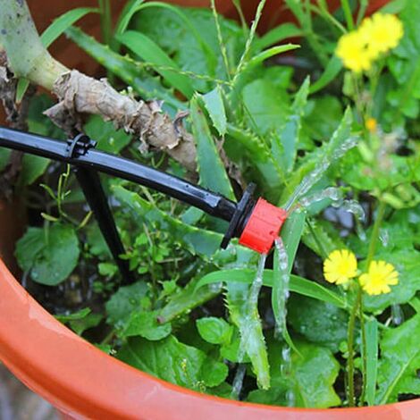 VINFUTUR Kit Irrigation Goutte-à-Goutte 300 Pièces : Goutteurs Réglables + Té + Piquets – Arrosage Automatique Précis Pour Jardin & Potager