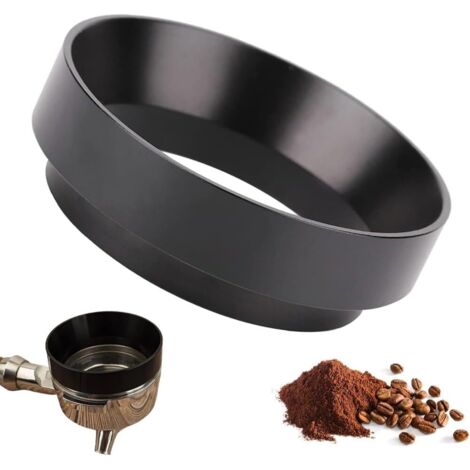 Ahlsen Anneau de Dosage de Café, Anneau de Dosage de Café Universel, Anneau de Dosage 51mm, Anneau de Dosage de Café en Aluminium, Entonnoir pour Porte-Filtre à Café, pour La Maison/Café (Noir)