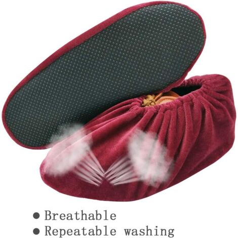 BlesMaller 5 Paires Surchaussures Lavables Couvre-Chaussure Anti Glisse