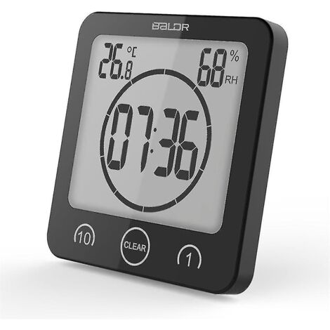 Ahlsen Compte à rebours de 1/10 minutes, horloge de salle de bain étanche, minuterie murale (1/5)