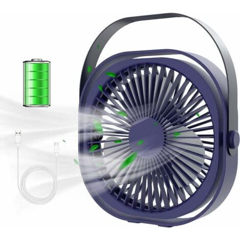 Ahlsen Ventilateur USB, Ventilateur de Table Mini Ventilateur, 3 Vitesse Ventilateur Silencieux, Portable Rechargeable Ventilateur USB, Ventilateur pour Bureau, Voyage, Maison (1/5)