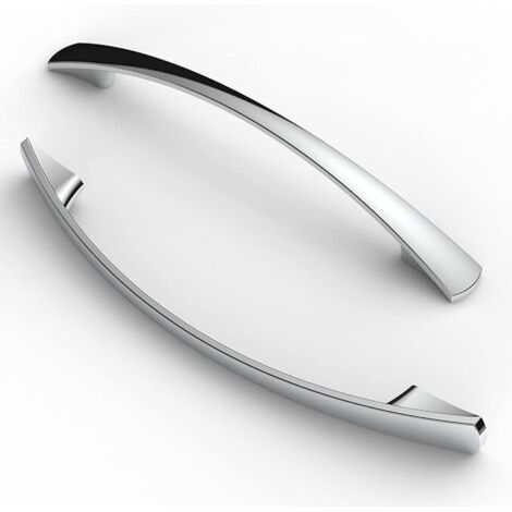 Ahlsen 10 pièces poignées, espacement des trous de 128 mm, poignées de meubles, poignées de placard, poignées de cuisine, poignées, poignées de tiroir de meubles, Chrome