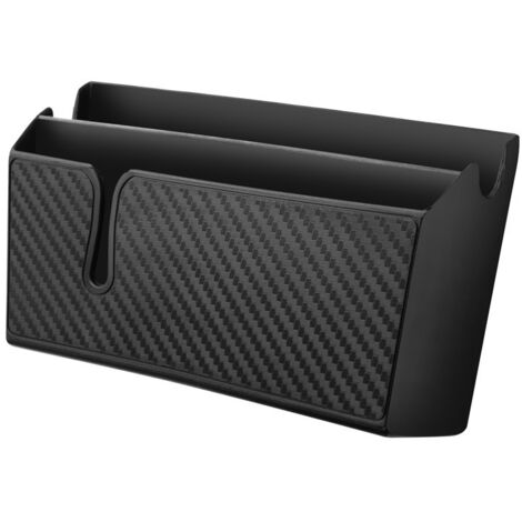 Ahlsen 1PCS Auto-Adhésif Boîte de Rangement Voiture, Motif en Fibre Carbone Organiseur, Téléphone Lunettes De Soleil Organisateur, Accessoires automobiles, pour Stockage Clés, Monnaie, Stylos（Grande） (1/5)