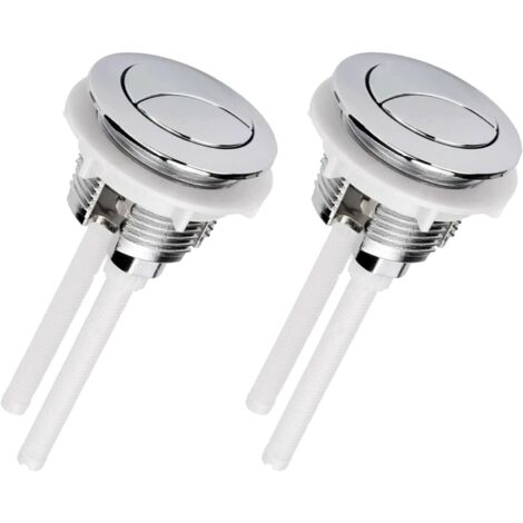 Ahlsen Bouton poussoir chasse d'eau de 38MM,universel double bouton de chasse d'eau à tête ronde pompe haute pression (argent 2) (1/5)