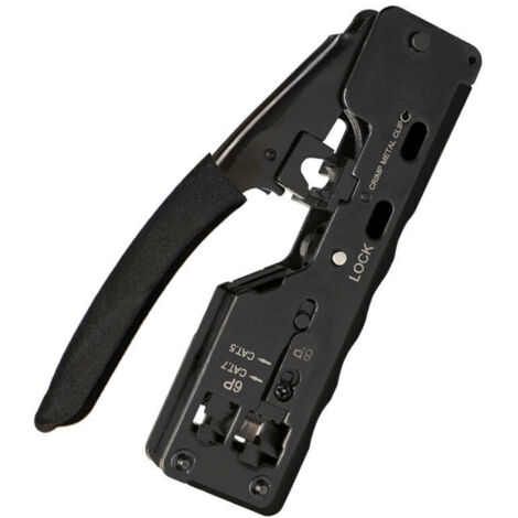 Ahlsen GJ669BK RJ45 Pince à Sertir Outil de Sertissage Outil de Réparation pour Prise Réseau CAT7 RJ45,noir