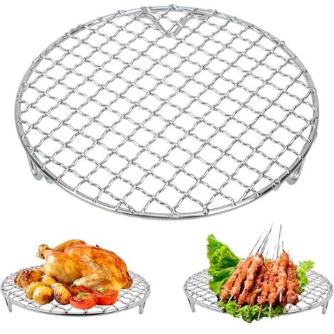 Ahlsen Grid Accessoire pour Barbecue/Grill, 18cm/7.1 Pouces Barbecue Grille de Cuisson en Acier Inoxydable Grille Ronde pour Grillades, Grille de Refroidissement pour Cuisson Empilable (1/5)