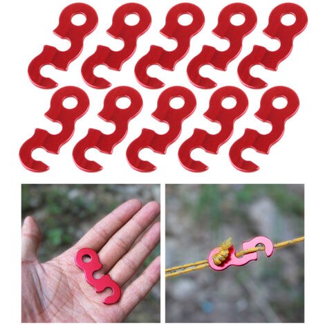 Ahlsen Tendeur de Corde Camping en Alliage d'Aluminium Ajusteur de Corde Tendeurs pour Tente Bâche Randonnée (Rouge - 12 Pièces) (1/5)