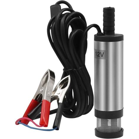 Ahlsen Pompe De Transfert De Carburant Diesel, 12V 38mm Diesel Eau Pompe, Pompe Transfert Carburant Diesel Avec Filtre, Pompes à Huile électrique 12V Multifonctionnelle Pour Huile, Eau(Argent) (1/4)