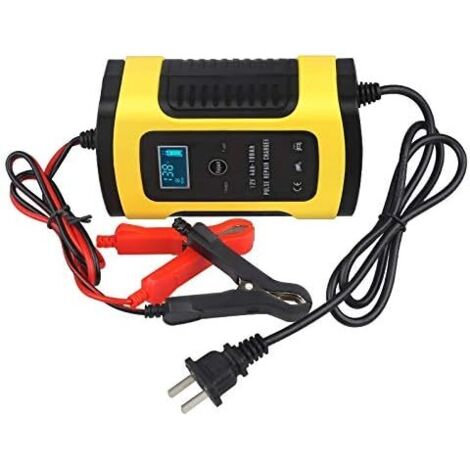 Ahlsen Chargeur De Batterie Intelligent Batterie réparation Chargeur Auto Moto 6A de voiture Smart alimentation Chargeur de batterie intelligente de charge 220 V 110 V (Color : Black) (1/5)